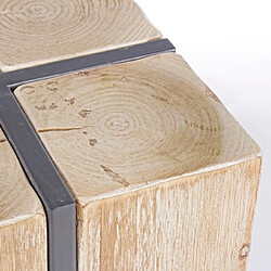 Mes Tabouret carré 32x32x70 cm décor sapin naturel et métal - TRIU pas cher