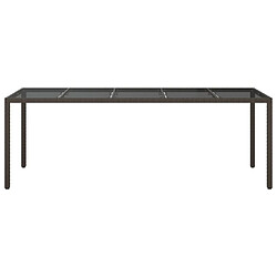 Avis Maison Chic Table de jardin | Table d'extérieur Marron 250x100x75 cm Verre trempé et poly rotin -GKD43276