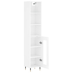 Acheter Maison Chic Buffet,Meuble de Rangement,commode pour salon,Cuisine Blanc brillant 34,5x34x180 cm Bois d'ingénierie -MN36771