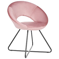 Beliani Chaise de salle à manger Velours Rose RACHEL