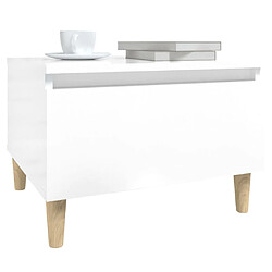 Avis vidaXL Table d'appoint Blanc brillant 50x46x35 cm Bois d'ingénierie