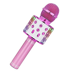 Universal Microphone Bluetooth sans fil avec lumière LED (rose) 