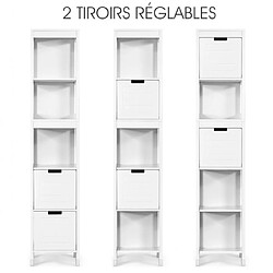 Avis Helloshop26 Meuble colonne de salle de bain armoire haute de rangement ouvert avec 2 tiroirs en mdf 305x305x145cm blanc 20_0005038