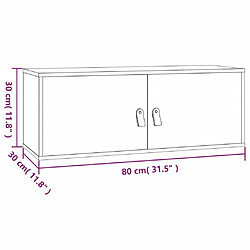 vidaXL Armoire murale Marron miel 80x30x30 cm Bois de pin massif pas cher