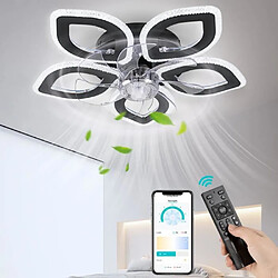 FIMEI Ventilateur de plafond à LED 6 Vitesse Fan Silencieux avec Dimmable Eclairage 3 Couleurs 