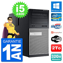 PC Tour Dell OptiPlex 990 Intel i5-2400 RAM 32Go Disque Dur 2To Windows 10 Wifi · Occasion 