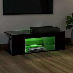 Acheter Maison Chic Meubles TV avec lumières LED - Banc TV pour salon Noir 90x39x30 cm -MN54391