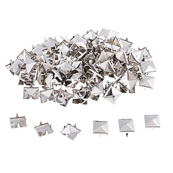 100 pcs mode suqare pyramide goujons clou pour le cuir artisanat argent Artisanat en cuir bricolage