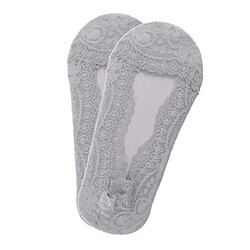 2 paires de chaussure mode femme en dentelle antidérapante invisible no show low cut white