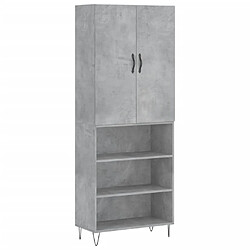 Maison Chic Buffet,Meuble de Rangement,commode pour salon,Cuisine Gris béton 69,5x34x180 cm Bois d'ingénierie -MN45934