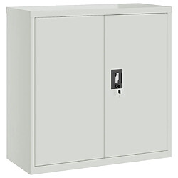 vidaXL Armoire de bureau avec 2 portes Gris 90 cm Acier