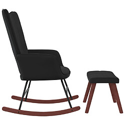 Avis Maison Chic Chaise à bascule avec repose-pied | Fauteuil Relax Noir Velours et PVC -GKD12119