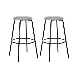 Beliani Tabouret de bar Set de 2 Velours Vert menthe MORTON 