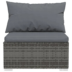 Avis vidaXL Salon de jardin 5 pcs avec coussins résine tressée gris