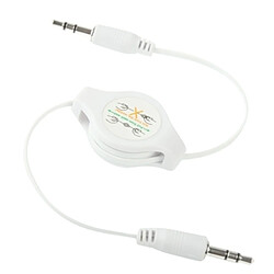 Wewoo Câble blanc pour iPhone / iPod / lecteur MP3 / téléphones mobiles / autres appareils avec une prise casque standard Jack 3,5 mm, longueur: 11cm peut être étendu à 80cm, Jack 3,5 mm Jack rétractable