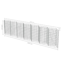 vidaXL Mur de gabion Acier galvanisé 450 x 30 x 100 cm pas cher