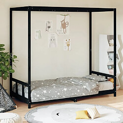 Maison Chic Lit simple Cadre de lit pour enfants,Lit d'Enfant Moderne noir 90x200 cm bois de pin massif -MN13271