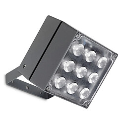 Leds C4 Projecteur 4000k Cube, aluminium et polycarbonate, gris urbain, 14 cm