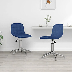 vidaXL Chaises pivotantes à manger lot de 2 bleu tissu 