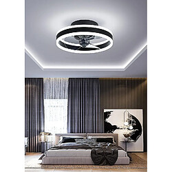 Universal Ventilateur de plafond de 40 cm Light Dimmable Van Light pour le salon, chambre, chambre pour enfants (noir, 40 cm)