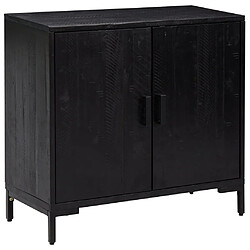 vidaXL Buffet Noir 75x35x70 cm Bois de pin massif