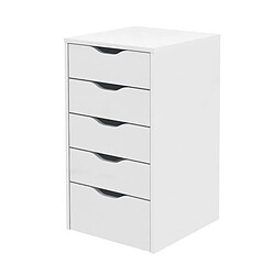 Pegane Commode Meuble de rangement coloris blanc - Hauteur 71 x Longueur 40 x Profondeur 43 cm