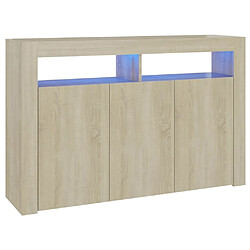 Maison Chic Buffet commode,console avec lumières LED pour rangement chêne sonoma 115,5x30x75 cm -MN16801