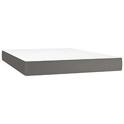 Acheter vidaXL Sommier à lattes de lit avec matelas Gris 140x190 cm Similicuir