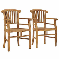 Maison Chic Lot de 2 Chaises de jardin,Fauteuil d'extérieur Bois de teck solide -MN31067