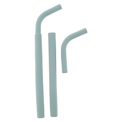 2pcs pailles droites flexibles réutilisables en silicone gris pas cher