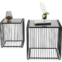 Karedesign Tables d'appoint carrées Wire noires set de 2 Kare Design