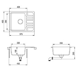 vidaXL Évier de cuisine Granit Seul lavabo Beige pas cher