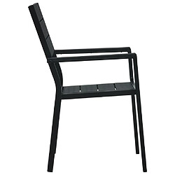 Avis vidaXL Chaises de jardin lot de 4 Noir PEHD Aspect de bois