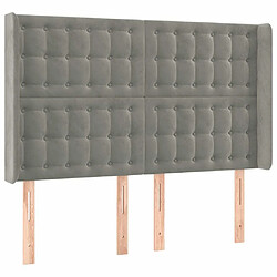 Avis Maison Chic Tête de lit scandinave à LED,meuble de chambre Gris clair 147x16x118/128 cm Velours -MN38642