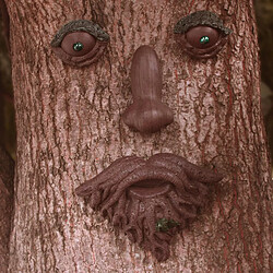 Acheter Rustique Creative Résine Moustache Vieux Visage Résine Jardin Peeker Arbres Hugger Lunatique Accueil Cour Furtivement Statue Suspendu Halloween Noël