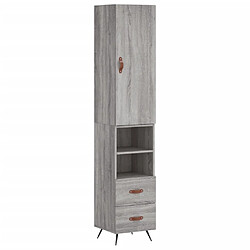 Maison Chic Buffet,Meuble de Rangement,commode pour salon,Cuisine Sonoma gris 34,5x34x180 cm Bois d'ingénierie -MN75991