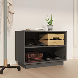 vidaXL Armoire à chaussures Gris 60x34x45 cm Bois de pin massif 