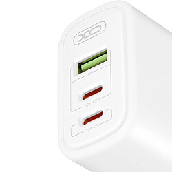 XO Chargeur Secteur USB et USB-C 65W avec Câble USB-C Blanc