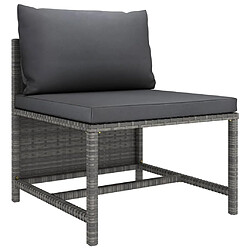 Avis vidaXL Salon de jardin 2 pcs avec coussins Gris Résine tressée