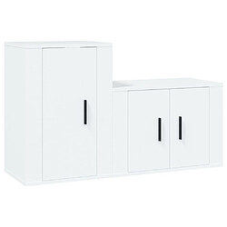 Maison Chic Ensemble de meubles TV 2 pcs pour salon - Blanc Bois d'ingénierie -MN18821