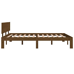 Acheter vidaXL Cadre de lit Marron miel Bois massif 150x200 cm Très grand