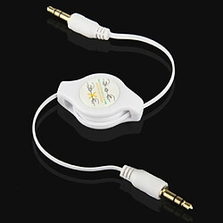 Wewoo Câble blanc et or pour iPhone / iPod / lecteur MP3 / téléphones portables / autres appareils avec une prise casque standard de Jack 3,5 mm, longueur: 11 cm peut être étendu à 80 cm, escamotable Jack AUX Jack 3,5 mm plaqué 