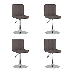 vidaXL Chaises pivotantes à manger lot de 4 taupe tissu 