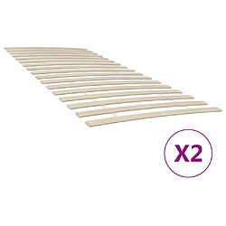 Vidaxl Sommiers à lattes avec 34 lattes 2 pcs 100x200 cm