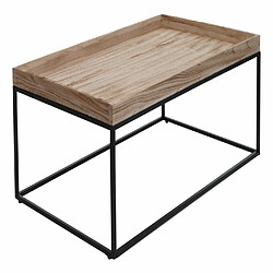 Acheter Mendler Table basse HWC-K71, table basse table d'appoint, bois massif métal 46x110x60cm ~ naturel