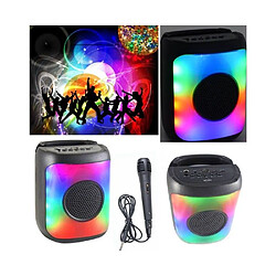 ENCEINTE SONO PORTABLE PARTY KARAOKE BLUETOOTH 20W MOBILE USB TWS LED RGB MSD Radio Fm MICRO FILAIRE 