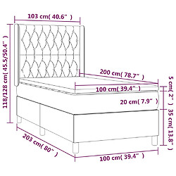 Acheter vidaXL Sommier à lattes de lit matelas et LED Bleu foncé 100x200 cm