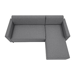 Acheter Canapé d'angle fixe 4 places BOB - Tissu anthracite - Réversible - L 197 x P 117 x H 65 cm