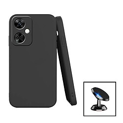 PHONECARE Kit Support Magnétique de Voiture + Coque Silicone Liquide pour OnePlus Nord CE3 - Noir