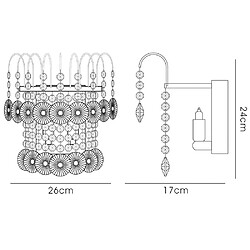 Avis Luminaire Center Applique murale Rosina avec interrupteur 2 Ampoules doré/cristal